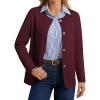 imageGRACE KARIN Sweater Blazers for Women 2025 Casual Button up Cardigan Sweater Open Front Knit Blazer Jacket with PocketsWine Red