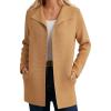 imageGRACE KARIN Women Long Cardigans Chunky Sweater Jacket Ribbed Knit Open Front Lapel Coatigan with Pockets 2025 FallBrown