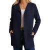 imageGRACE KARIN Women Long Cardigans Chunky Sweater Jacket Ribbed Knit Open Front Lapel Coatigan with Pockets 2025 FallNavy Blue