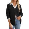 imageGRACE KARIN Womens 2025 Fall Long Sleeve Sweater Cardigan Chunky Cable Knit Sweater Casual Button Coats OuterwearBlack