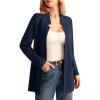 imageGRACE KARIN Womens 2025 Long Sleeve Knit Cardigan Coat Open Front Notch Collar Sweater Blazer Coatigan JacketsNavy Blue