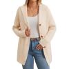 imageGRACE KARIN Womens Oversized Hooded Cardigan Sweaters 2025 Trendy Fall Outfits Button Up Knit Sweater Coats with PocketsApricot