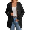 imageGRACE KARIN Womens Oversized Hooded Cardigan Sweaters 2025 Trendy Fall Outfits Button Up Knit Sweater Coats with PocketsBlack