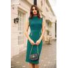 imageGRACE KARIN 2025 Womens Lightweight Mock Neck Business Work Dress Sleeveless Double Breasted Bodycon Midi DressBlue Green