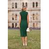 imageGRACE KARIN 2025 Womens Lightweight Mock Neck Business Work Dress Sleeveless Double Breasted Bodycon Midi DressDark Green