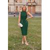 imageGRACE KARIN 2025 Womens Lightweight Mock Neck Business Work Dress Sleeveless Double Breasted Bodycon Midi DressDark Green