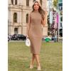 imageGRACE KARIN 2025 Womens Lightweight Mock Neck Business Work Dress Sleeveless Double Breasted Bodycon Midi DressLight Brown