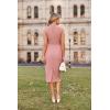 imageGRACE KARIN 2025 Womens Lightweight Mock Neck Business Work Dress Sleeveless Double Breasted Bodycon Midi DressPink