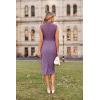 imageGRACE KARIN 2025 Womens Lightweight Mock Neck Business Work Dress Sleeveless Double Breasted Bodycon Midi DressPurple