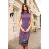imageGRACE KARIN 2025 Womens Lightweight Mock Neck Business Work Dress Sleeveless Double Breasted Bodycon Midi DressPurple