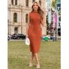 imageGRACE KARIN 2025 Womens Lightweight Mock Neck Business Work Dress Sleeveless Double Breasted Bodycon Midi DressRust Red
