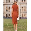 imageGRACE KARIN 2025 Womens Lightweight Mock Neck Business Work Dress Sleeveless Double Breasted Bodycon Midi DressRust Red