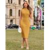 imageGRACE KARIN 2025 Womens Lightweight Mock Neck Business Work Dress Sleeveless Double Breasted Bodycon Midi DressTurmeric