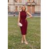 imageGRACE KARIN 2025 Womens Lightweight Mock Neck Business Work Dress Sleeveless Double Breasted Bodycon Midi DressWine Red