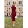 imageGRACE KARIN 2025 Womens Lightweight Mock Neck Business Work Dress Sleeveless Double Breasted Bodycon Midi DressWine Red