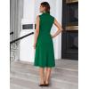 imageGRACE KARIN 2025 Womens Notch Lapel Ruched Wrap V Neck Business Work Dress Sleeveless A Line Midi DressDark Green