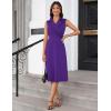 imageGRACE KARIN 2025 Womens Notch Lapel Ruched Wrap V Neck Business Work Dress Sleeveless A Line Midi DressPurple