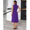 imageGRACE KARIN 2025 Womens Notch Lapel Ruched Wrap V Neck Business Work Dress Sleeveless A Line Midi DressPurple