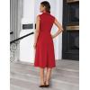 imageGRACE KARIN 2025 Womens Notch Lapel Ruched Wrap V Neck Business Work Dress Sleeveless A Line Midi DressRed