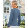imageGRACE KARIN 2025 Womens Tops Fall Wrap Blouse V Neck Work Shirt Long Sleeve Dressy Casual Ruched Top Trendy Fashion OutfitsHaze Blue