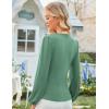 imageGRACE KARIN 2025 Womens Tops Fall Wrap Blouse V Neck Work Shirt Long Sleeve Dressy Casual Ruched Top Trendy Fashion OutfitsLight Green