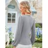 imageGRACE KARIN 2025 Womens Tops Fall Wrap Blouse V Neck Work Shirt Long Sleeve Dressy Casual Ruched Top Trendy Fashion OutfitsLight Grey