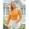 imageGRACE KARIN 2025 Womens Tops Fall Wrap Blouse V Neck Work Shirt Long Sleeve Dressy Casual Ruched Top Trendy Fashion OutfitsMustard Yellow