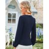 imageGRACE KARIN 2025 Womens Tops Fall Wrap Blouse V Neck Work Shirt Long Sleeve Dressy Casual Ruched Top Trendy Fashion OutfitsNavy Blue