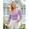 imageGRACE KARIN 2025 Womens Tops Fall Wrap Blouse V Neck Work Shirt Long Sleeve Dressy Casual Ruched Top Trendy Fashion OutfitsPink Purple