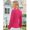 imageGRACE KARIN 2025 Womens Tops Fall Wrap Blouse V Neck Work Shirt Long Sleeve Dressy Casual Ruched Top Trendy Fashion OutfitsRose Red