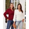 imageGRACE KARIN 2025 Womens Tops Fall Wrap Blouse V Neck Work Shirt Long Sleeve Dressy Casual Ruched Top Trendy Fashion OutfitsWhite