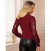 imageGRACE KARIN 2025 Womens Tops Wrap V Neck Shirt Lace Long Sleeve Blouses Dressy Casual Ruched Top Fall Fashion OutfitsBurgundy