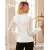 imageGRACE KARIN 2025 Womens Tops Wrap V Neck Shirt Lace Long Sleeve Blouses Dressy Casual Ruched Top Fall Fashion OutfitsWhite