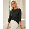 imageGRACE KARIN Cable Knit Sweater Women Long Sleeve Crew Neck Pullover Sweaters Slit Hem Casual Dressy Sweater TopsArmy Green