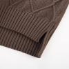 imageGRACE KARIN Cable Knit Sweater Women Long Sleeve Crew Neck Pullover Sweaters Slit Hem Casual Dressy Sweater TopsCoffee