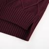 imageGRACE KARIN Cable Knit Sweater Women Long Sleeve Crew Neck Pullover Sweaters Slit Hem Casual Dressy Sweater TopsWine