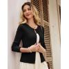imageGRACE KARIN Cardigans for Women Lightweight Long Sleeve Button up Crop Cardigans Crew Neck Sweater Business Casual OutfitsBlack