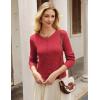 imageGRACE KARIN Cardigans for Women Lightweight Long Sleeve Button up Crop Cardigans Crew Neck Sweater Business Casual OutfitsRed
