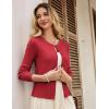 imageGRACE KARIN Cardigans for Women Lightweight Long Sleeve Button up Crop Cardigans Crew Neck Sweater Business Casual OutfitsRed