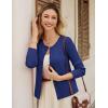 imageGRACE KARIN Cardigans for Women Lightweight Long Sleeve Button up Crop Cardigans Crew Neck Sweater Business Casual OutfitsRoyal Blue
