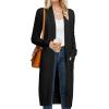 imageGRACE KARIN Essential Solid Open Front Maxi Long Knitted Cardigan Sweater for Women1black