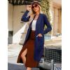 imageGRACE KARIN Essential Solid Open Front Maxi Long Knitted Cardigan Sweater for Women2navy Blue