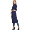 imageGRACE KARIN Essential Solid Open Front Maxi Long Knitted Cardigan Sweater for Women2navy Blue