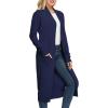 imageGRACE KARIN Essential Solid Open Front Maxi Long Knitted Cardigan Sweater for Women2navy Blue