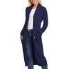 imageGRACE KARIN Essential Solid Open Front Maxi Long Knitted Cardigan Sweater for Women2navy Blue