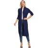 imageGRACE KARIN Essential Solid Open Front Maxi Long Knitted Cardigan Sweater for Women2navy Blue