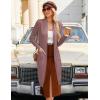 imageGRACE KARIN Essential Solid Open Front Maxi Long Knitted Cardigan Sweater for WomenDark Pink