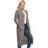 imageGRACE KARIN Essential Solid Open Front Maxi Long Knitted Cardigan Sweater for WomenGrey Khaki