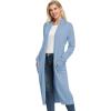 imageGRACE KARIN Essential Solid Open Front Maxi Long Knitted Cardigan Sweater for WomenLight Blue