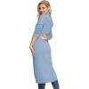 imageGRACE KARIN Essential Solid Open Front Maxi Long Knitted Cardigan Sweater for WomenLight Blue